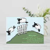 Invitation au Baby shower à moutons (Debout devant)