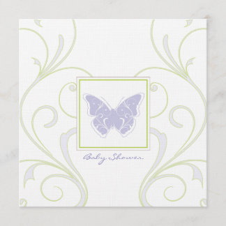 Invitation au Baby shower à papillon