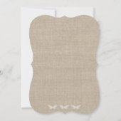 Invitation au Baby shower à papillon Burlap (Dos)