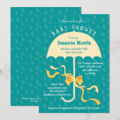 Invitation au Baby shower à parapluie "April Showe (Devant / Derrière)