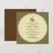 Invitation au Baby shower à parapluie de l'ours do (Devant / Derrière)