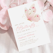 Invitation au Baby shower à petits papillons