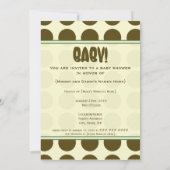 Invitation au Baby shower à points Polka vert et B (Dos)