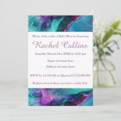 Invitation au Baby shower Abstrait Mermaid Splash (Debout devant)