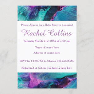 Invitation au Baby shower Abstrait Mermaid Splash