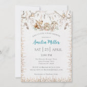 Invitation au Baby shower animal de la forêt de Bo (Devant)