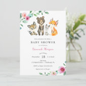 Invitation au Baby shower animal de la forêt de Gi (Debout devant)