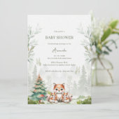 Invitation au Baby shower animal forestier (Debout devant)