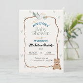 Invitation au Baby shower animal mignon (Debout devant)