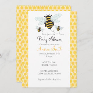 Invitation au Baby shower-anniversaire de Bumble B