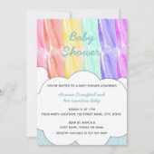 Invitation au Baby shower arc-en-ciel (Devant)