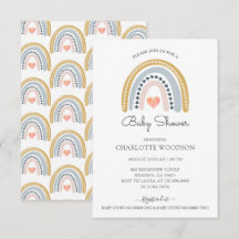 Invitation au Baby shower arc-en-ciel