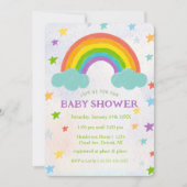 Invitation au Baby shower arc-en-ciel (Devant)