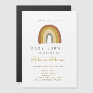 Invitation au Baby shower arc-en-ciel