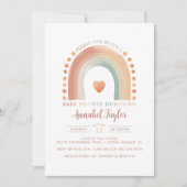 Invitation au Baby shower arc-en-ciel Boho - Eau t (Devant)