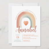 Invitation au Baby shower arc-en-ciel Boho moderne (Devant)