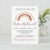 Invitation au Baby shower arc-en-ciel neutre (Debout devant)