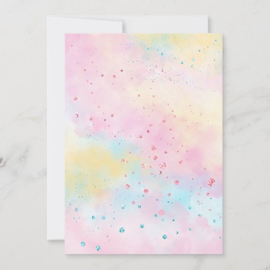 Invitation au Baby shower arc-en-ciel Unicorn (Dos)