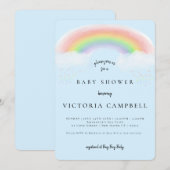 Invitation au Baby shower arc-en-ciel Watercolor (Devant / Derrière)
