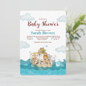 Invitation au Baby shower Arche de Noah (Debout devant)