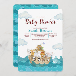 Invitation au Baby shower Arche de Noah
