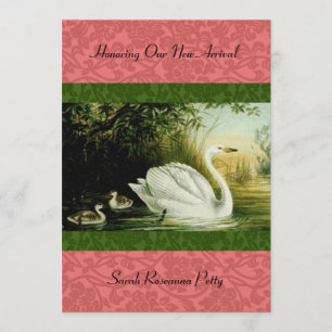 Invitation au Baby shower Baby Swans