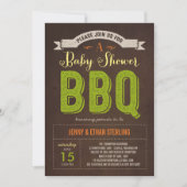 Invitation au Baby shower barbecue - Lime (Devant)