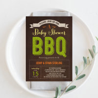 Invitation au Baby shower barbecue - Lime