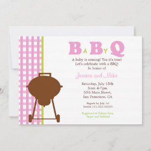 Invitation au Baby shower BBQ BaByQ