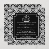 Invitation au Baby shower bébé Damask Crib (Devant / Derrière)