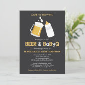 Invitation au Baby shower Beer & BabyQ, Barbecue I (Debout devant)