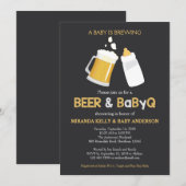 Invitation au Baby shower Beer & BabyQ, Barbecue I (Devant / Derrière)