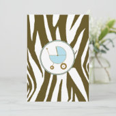 Invitation au Baby shower bleu (Debout devant)