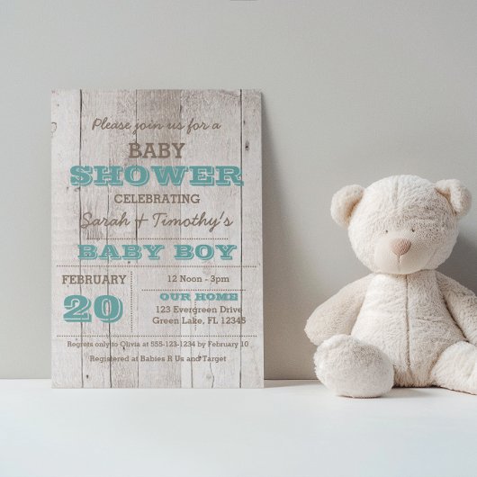 Invitation au Baby shower bleu blanc