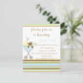 Invitation au Baby shower bleu de Little Bear (Debout devant)