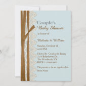 Invitation au Baby shower Bleu d'Oeuf Robins (Devant)
