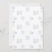 Invitation au Baby shower bleu grand-millénaire (Dos)