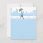 Invitation au Baby shower bleu urbain (Dos)