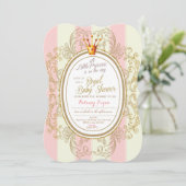 Invitation au Baby shower Blush Gold Royal Princes (Debout devant)