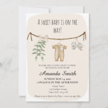 Invitation au Baby shower Boho neutre pour les fem