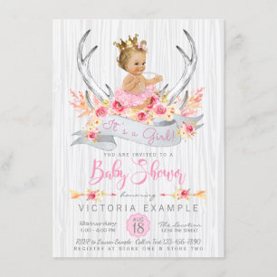 Invitation au Baby shower Boho Princess Tribal Ant