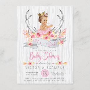 Invitation au Baby shower Boho Princess Tribal Ant