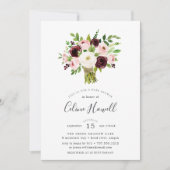 Invitation au Baby shower Bouquet Blush (Devant)