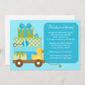 Invitation au Baby shower Boy Duck (Devant / Derrière)