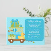 Invitation au Baby shower Boy Duck (Debout devant)