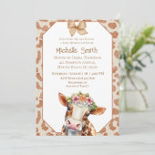 Invitation au Baby shower Brown de la vache sainte (Debout devant)