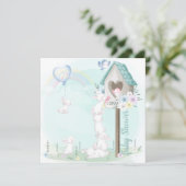 Invitation au Baby shower Bunny (Debout devant)