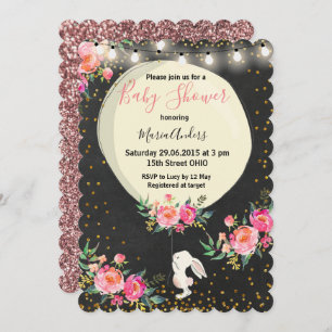 Invitation au Baby shower Bunny de tableau noir