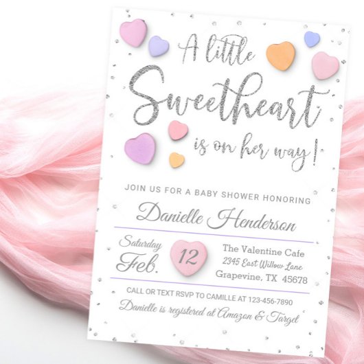 Invitation au Baby shower cardiaque de la fillette