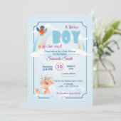 invitation au baby shower, c'est un garçon (Debout devant)